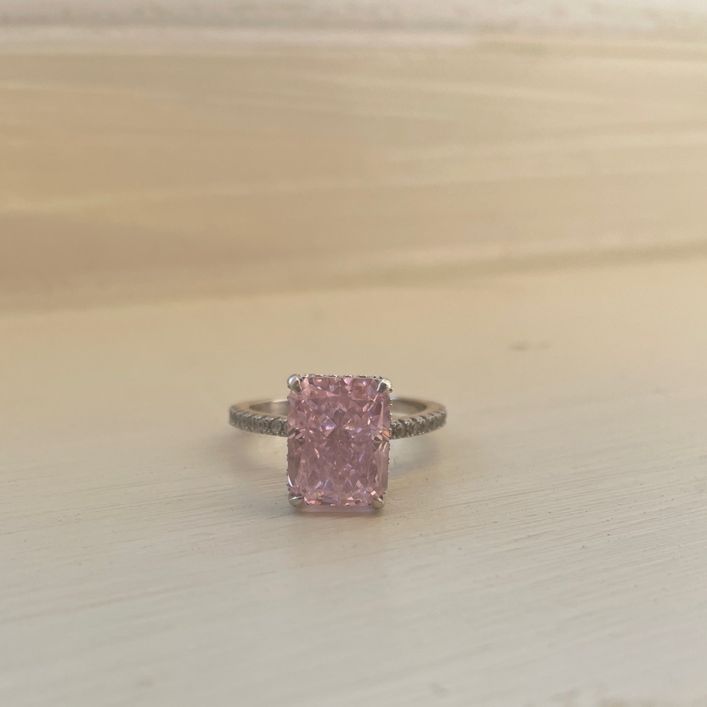 Pink Morganite Square Ring